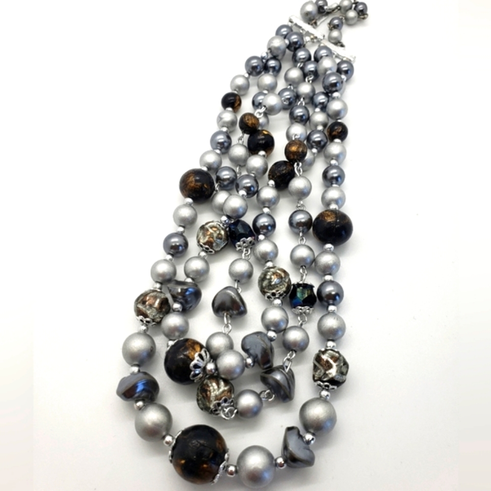 Vintage Silver Three Strand Necklace
